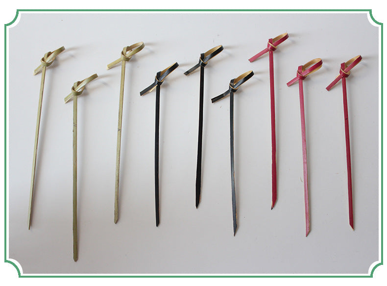 Bamboo Disposables & Tableware | Bamboo Cocktail Picks | Decorative Flower Knot Bamboo Skewers for Catering & Events – Multiple Sizes & Colors Wholesale