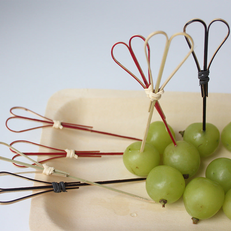 Bamboo Disposables & Tableware | Bamboo Cocktail Picks | Heart-Shaped Bamboo Skewers for Catering & Events – Multiple Sizes & Colors Wholesale