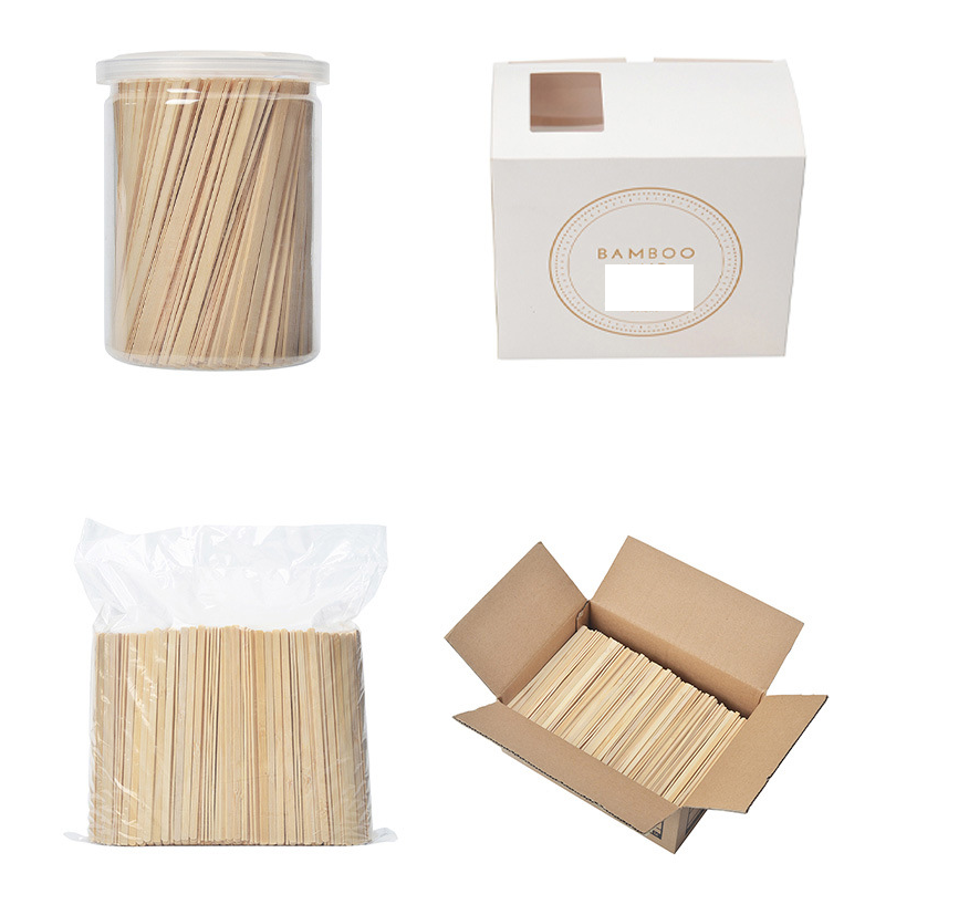 Kaffeestäbchen aus Bambus mit flachem Kopf – 100 Stück/Beutel, 100 Beutel/Karton | Umweltfreundliche Kaffeestäbchen | EXW-Preise