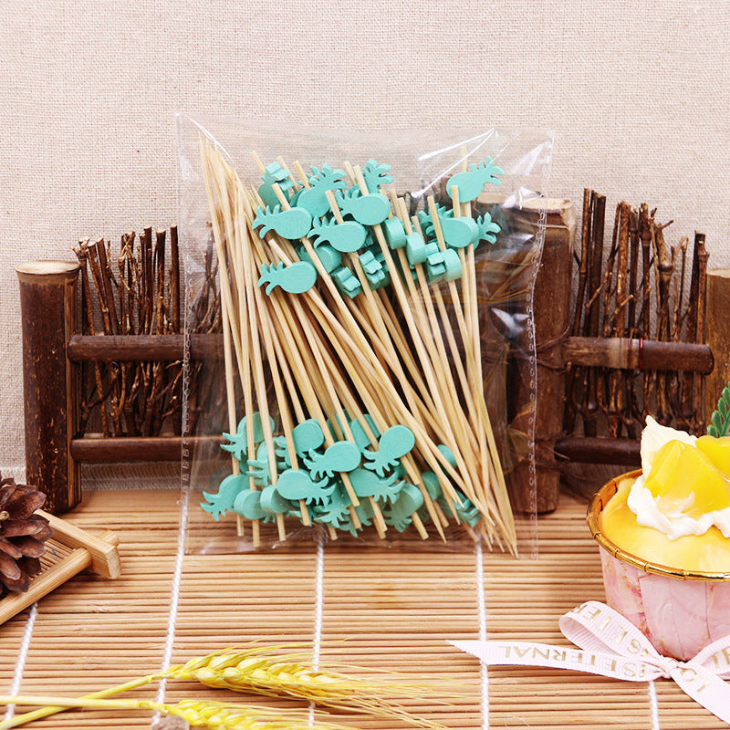 12 cm lange Ananas-Cocktailspieße aus Bambus – Groß Gelb & Klein Gelb/Orange/Blau | 100er-Packung | Umweltfreundliche Spieße für Speisen, Obst, Desserts & Vorspeisen | Großhandelspreise ab Werk