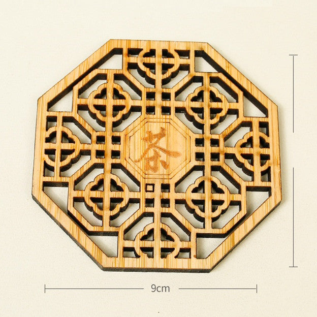 Orientalische Bambus-Teeuntersetzer – Chinesisches Design mit Ausschnitten (Knoten/Knospe/Lotus/Teereim) | Umweltfreundliches Kung-Fu-Teezubehör | Großhandelspreise ab Werk