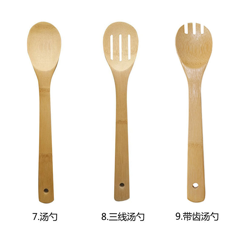 Bamboo Kitchenware | Bamboo Cooking Utensils | Eco-Friendly Bamboo Kitchen Utensils – 10 Types, 30×6cm Cooking Tools, 6-Piece Set Wholesale