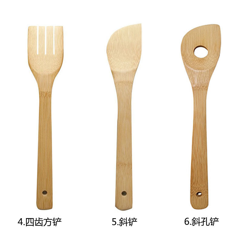 Bamboo Kitchenware | Bamboo Cooking Utensils | Eco-Friendly Bamboo Kitchen Utensils – 10 Types, 30×6cm Cooking Tools, 6-Piece Set Wholesale