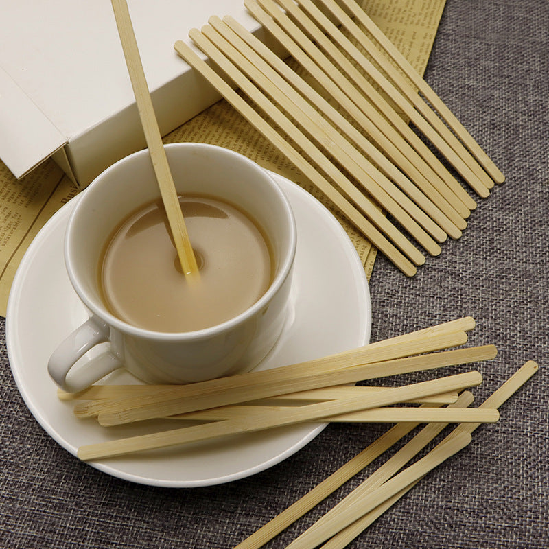 Kaffeestäbchen aus Bambus mit flachem Kopf – 100 Stück/Beutel, 100 Beutel/Karton | Umweltfreundliche Kaffeestäbchen | EXW-Preise
