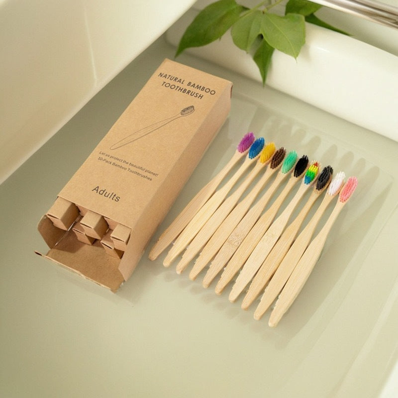 Bamboo Personal Care | Bamboo Toothbrushes | Biodegradable Bamboo Toothbrush Sets – Soft Charcoal Bristles, Eco-Friendly Hotel & Family Packs (8/10/12 pcs) Wholesale EXW