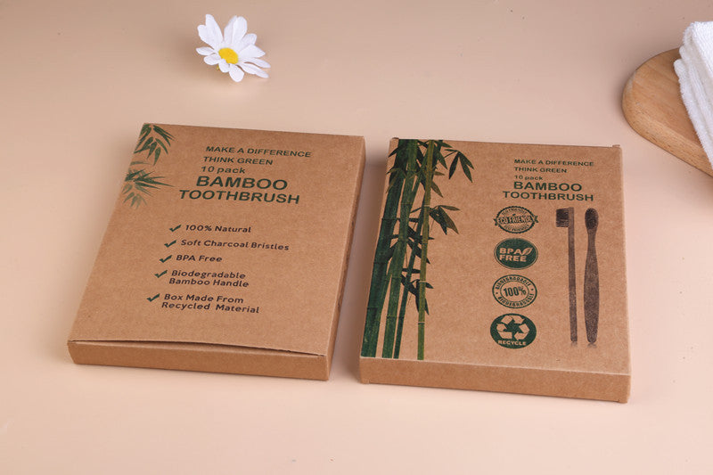 Bamboo Personal Care | Bamboo Toothbrushes | Biodegradable Bamboo Toothbrush Sets – Soft Charcoal Bristles, Eco-Friendly Hotel & Family Packs (8/10/12 pcs) Wholesale EXW
