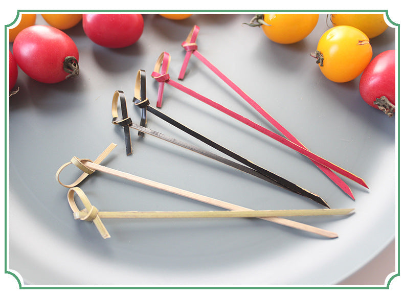 Deliver to door | 10,000pcs Bamboo Finger Picks/Knot Picks/Heart Shape Picks – 100% Natural Skewers for Appetizers, Cocktails & Catering