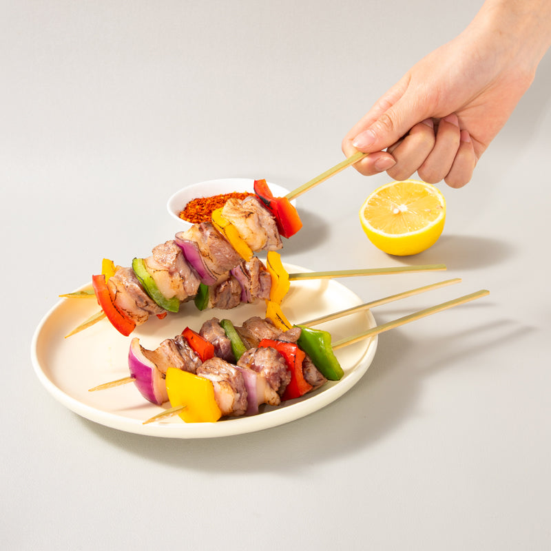 Bamboo Disposables | Green Bamboo Flat Yakitori Skewers – Food Grade Disposable BBQ Sticks | Wholesale EXW Prices
