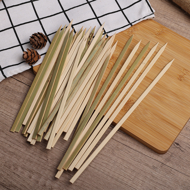 Bamboo Disposables | Green Bamboo Flat Yakitori Skewers – Food Grade Disposable BBQ Sticks | Wholesale EXW Prices