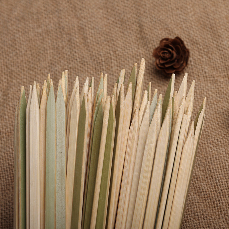 Bamboo Disposables | Green Bamboo Flat Yakitori Skewers – Food Grade Disposable BBQ Sticks | Wholesale EXW Prices