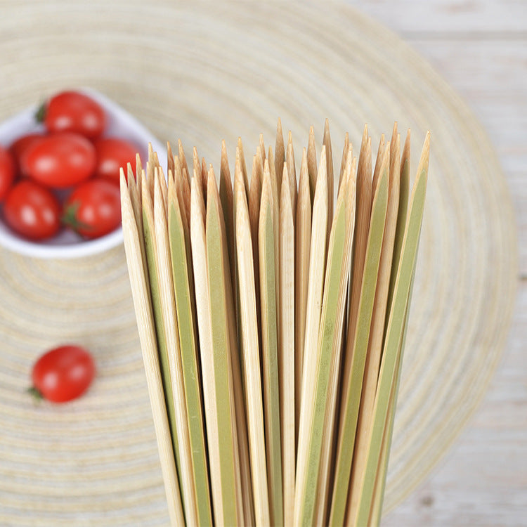 Bamboo Disposables | Green Bamboo Flat Yakitori Skewers – Food Grade Disposable BBQ Sticks | Wholesale EXW Prices