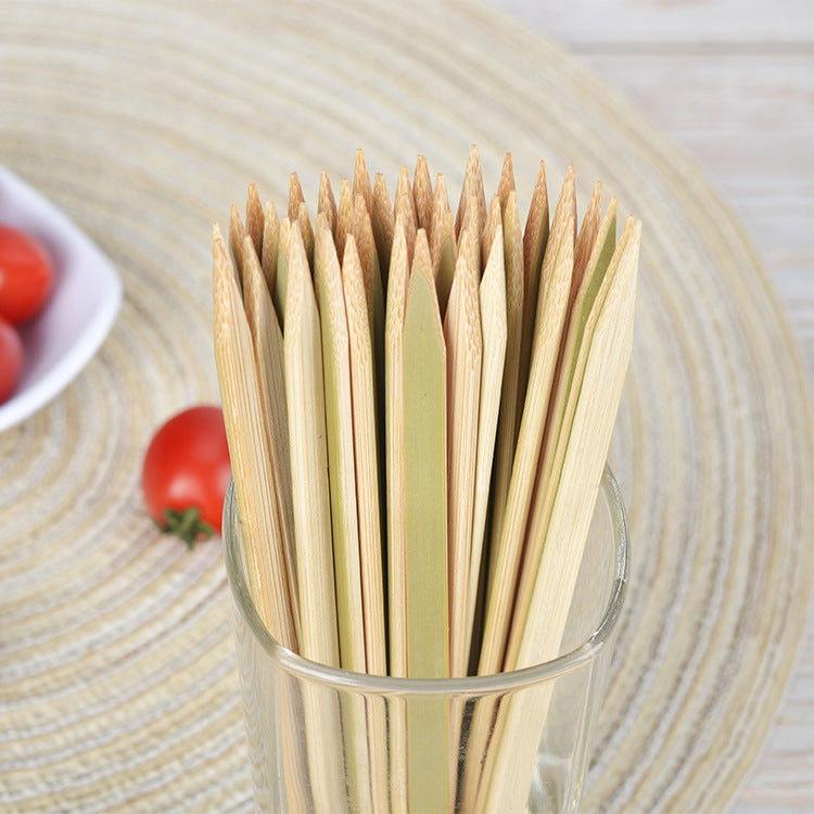 Bamboo Disposables | Green Bamboo Flat Yakitori Skewers – Food Grade Disposable BBQ Sticks | Wholesale EXW Prices