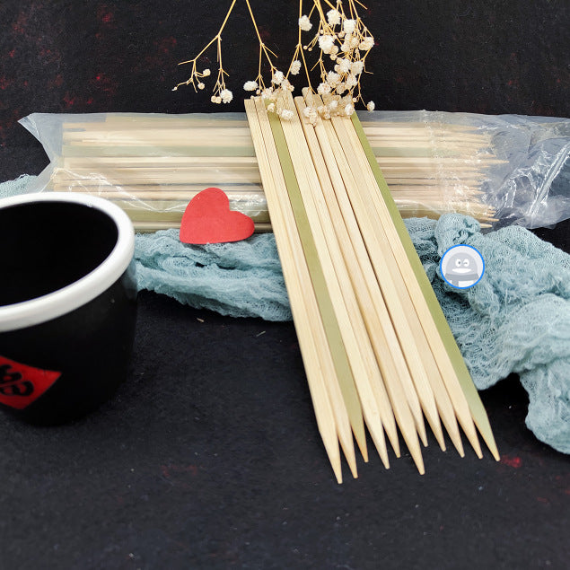 Bamboo Disposables | Green Bamboo Flat Yakitori Skewers – Food Grade Disposable BBQ Sticks | Wholesale EXW Prices