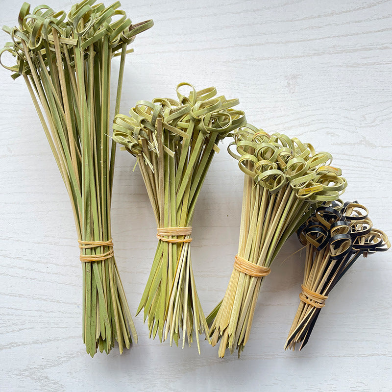 Bamboo Disposables & Tableware | Bamboo Cocktail Picks | Decorative Flower Knot Bamboo Skewers for Catering & Events – Multiple Sizes & Colors Wholesale
