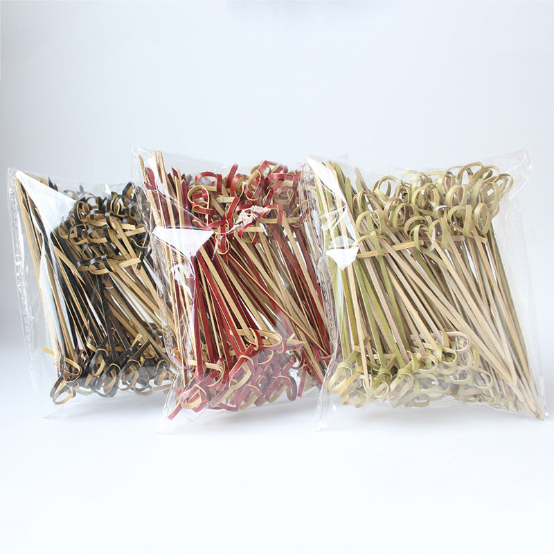 Bamboo Disposables & Tableware | Bamboo Cocktail Picks | Decorative Flower Knot Bamboo Skewers for Catering & Events – Multiple Sizes & Colors Wholesale