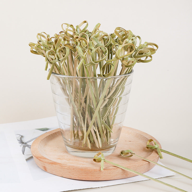 Bamboo Disposables & Tableware | Bamboo Cocktail Picks | Decorative Flower Knot Bamboo Skewers for Catering & Events – Multiple Sizes & Colors Wholesale