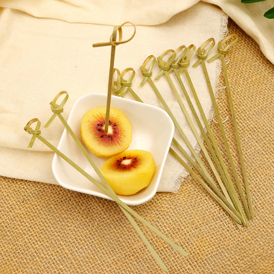Vente en gros de pics à nœuds en bambou | Brochettes décoratives en bambou pour la restauration et l'événementiel | Plusieurs tailles et couleurs | Prix de gros EXW