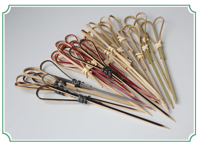 Deliver to door | 10,000pcs Bamboo Finger Picks/Knot Picks/Heart Shape Picks – 100% Natural Skewers for Appetizers, Cocktails & Catering