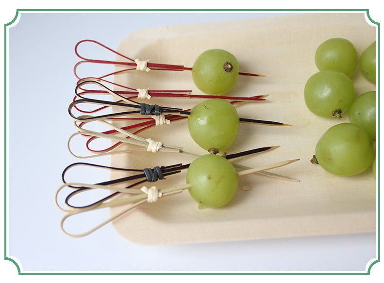Deliver to door | 10,000pcs Bamboo Finger Picks/Knot Picks/Heart Shape Picks – 100% Natural Skewers for Appetizers, Cocktails & Catering