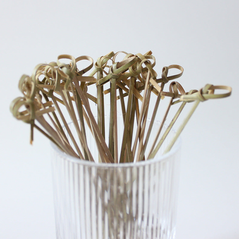 Bamboo Disposables & Tableware | Bamboo Cocktail Picks | Decorative Flower Knot Bamboo Skewers for Catering & Events – Multiple Sizes & Colors Wholesale