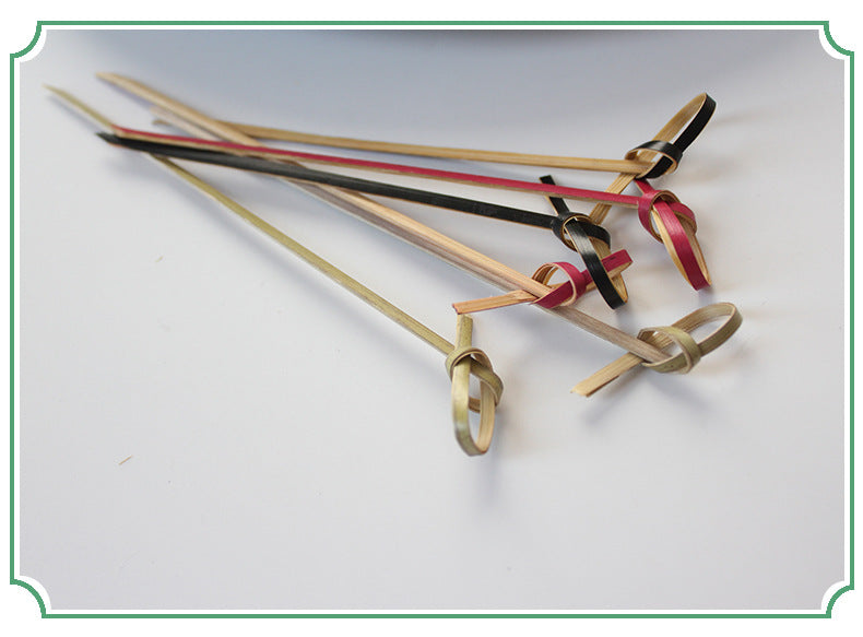 Bamboo Disposables & Tableware | Bamboo Cocktail Picks | Decorative Flower Knot Bamboo Skewers for Catering & Events – Multiple Sizes & Colors Wholesale