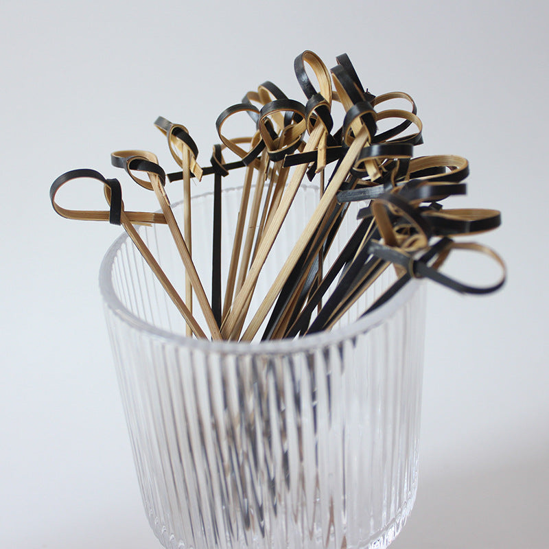 Bamboo Disposables & Tableware | Bamboo Cocktail Picks | Decorative Flower Knot Bamboo Skewers for Catering & Events – Multiple Sizes & Colors Wholesale