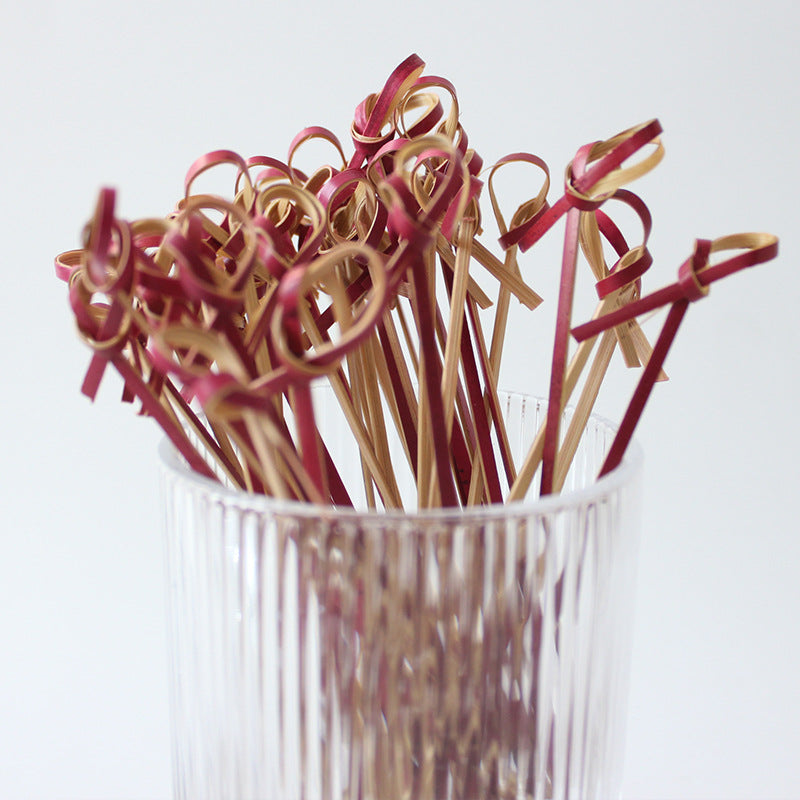 Bamboo Disposables & Tableware | Bamboo Cocktail Picks | Decorative Flower Knot Bamboo Skewers for Catering & Events – Multiple Sizes & Colors Wholesale