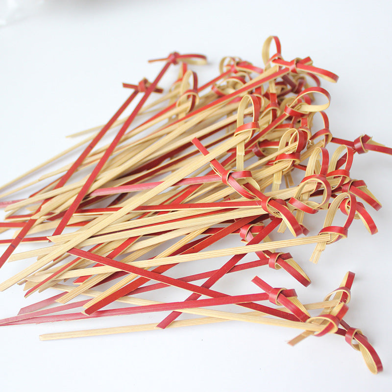 Bamboo Disposables & Tableware | Bamboo Cocktail Picks | Decorative Flower Knot Bamboo Skewers for Catering & Events – Multiple Sizes & Colors Wholesale