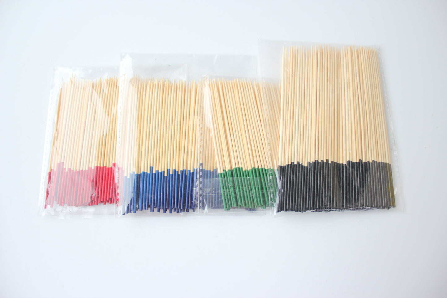 12cm Colored Bamboo Picks – Black / Blue / Green / Red | 100pcs/Pack Food, Cocktail & Appetizer Skewers | Wholesale EXW Prices