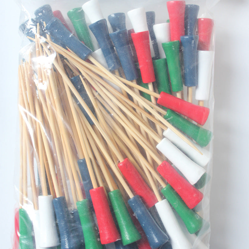 12cm Golf Tee Style Bamboo Fruit & Cocktail Picks – 100pcs/Bag | Prices per 10,000pcs | Wholesale EXW Prices