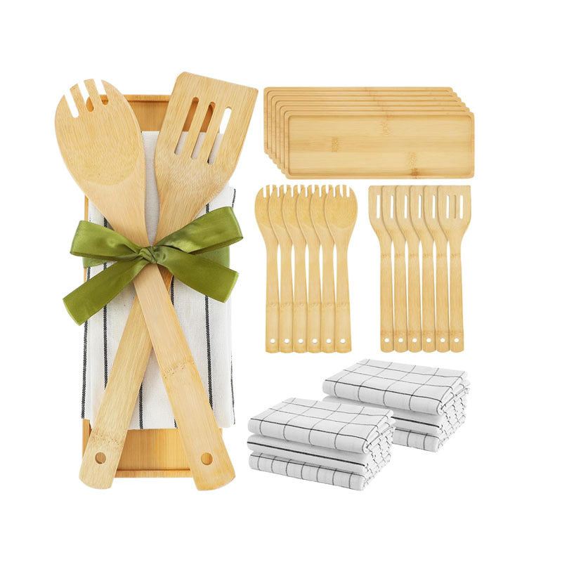 Bamboo Tableware | Bamboo Cheese & Serving Trays | Eco-Friendly Rectangular Bamboo Cheese Tray Gift Set with Accessories – Wholesale