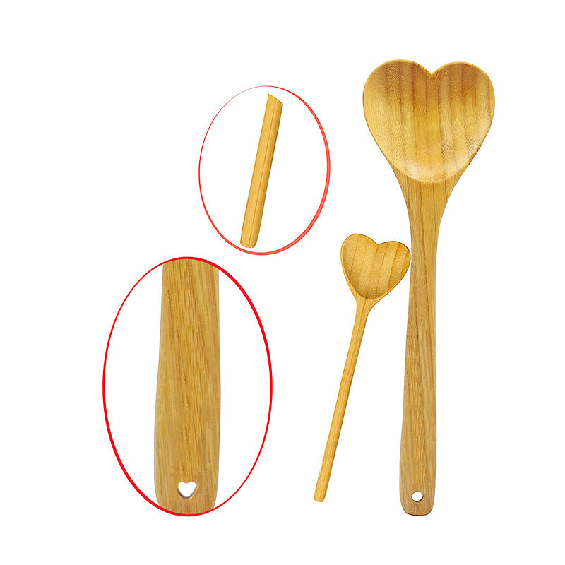 Bamboo Tableware | Bamboo Spoons & Utensils | Eco-Friendly Bamboo Heart Spoon – Natural Bamboo Honey & Dessert Spoon Wholesale