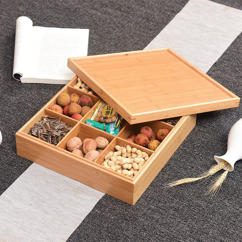 Bamboo Homeware | Bamboo Snack & Candy Boxes | Compartment Bamboo Nut & Sweets Gift Box with Lid or Handle – Wholesale