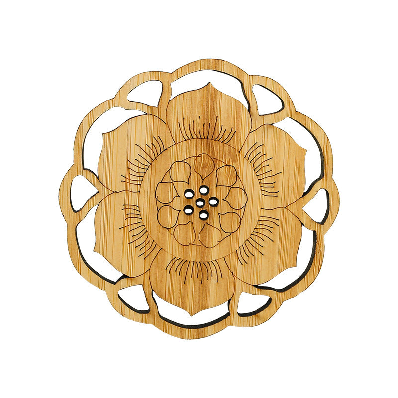 Orientalische Bambus-Teeuntersetzer – Chinesisches Design mit Ausschnitten (Knoten/Knospe/Lotus/Teereim) | Umweltfreundliches Kung-Fu-Teezubehör | Großhandelspreise ab Werk