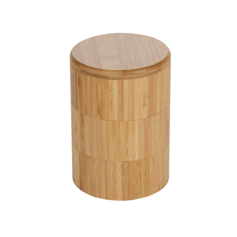 Bamboo Kitchenware | Bamboo Spice Jars & Containers | Eco-Friendly Bamboo Salt Cellar & Spice Jar with Spoon – Custom Laser Logo Wholesale