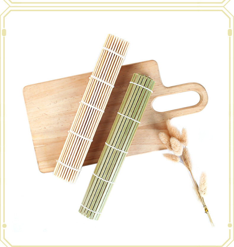 Bamboo Kitchenware | Bamboo Sushi & Rolling Mats | Eco-Friendly Bamboo Sushi Rolling Mat Set – White & Green Skin, Non-Stick, Durable Wholesale