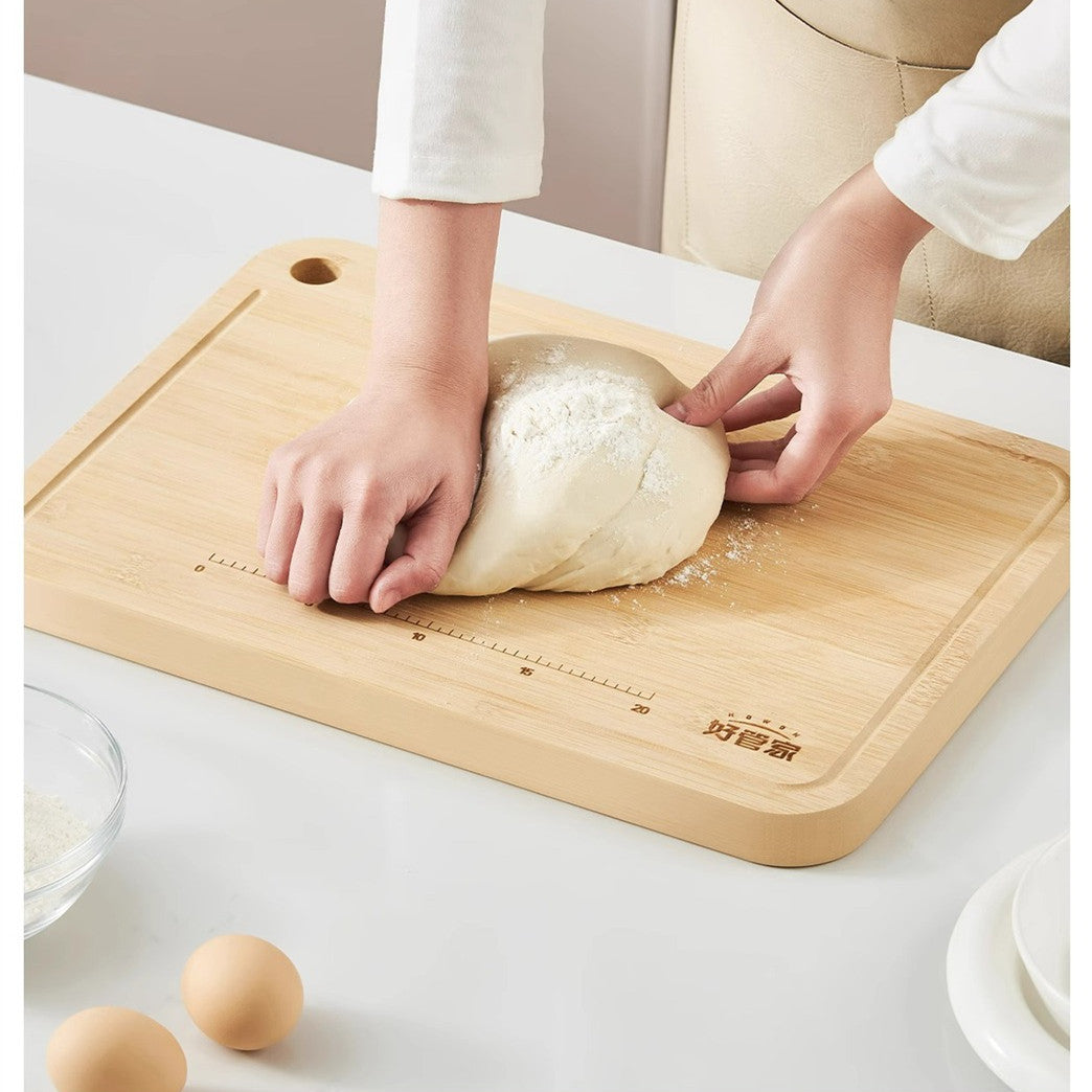 Bamboo Kitchenware | Bamboo Cutting Boards | Extra Thick Antibacterial Bamboo Cutting Board with Measurement Scale & Hanging Hole Wholesale