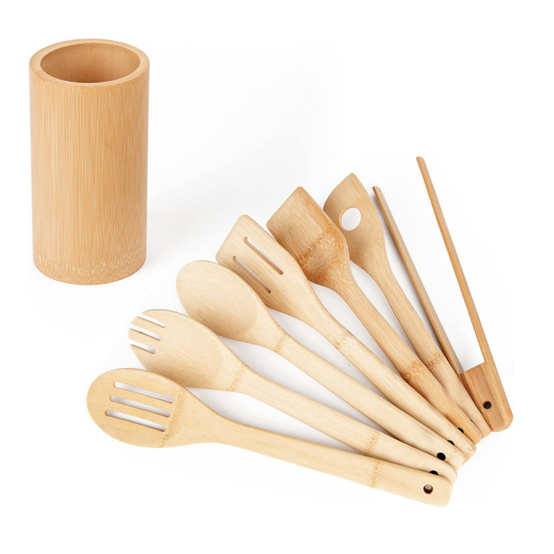Bamboo Kitchenware | Bamboo Cooking Utensils | Eco-Friendly Bamboo Kitchen Utensil Multi-Piece Sets – Spatulas, Spoons, Tongs (3/6/8 PCS), Natural Solid Bamboo Wholesale