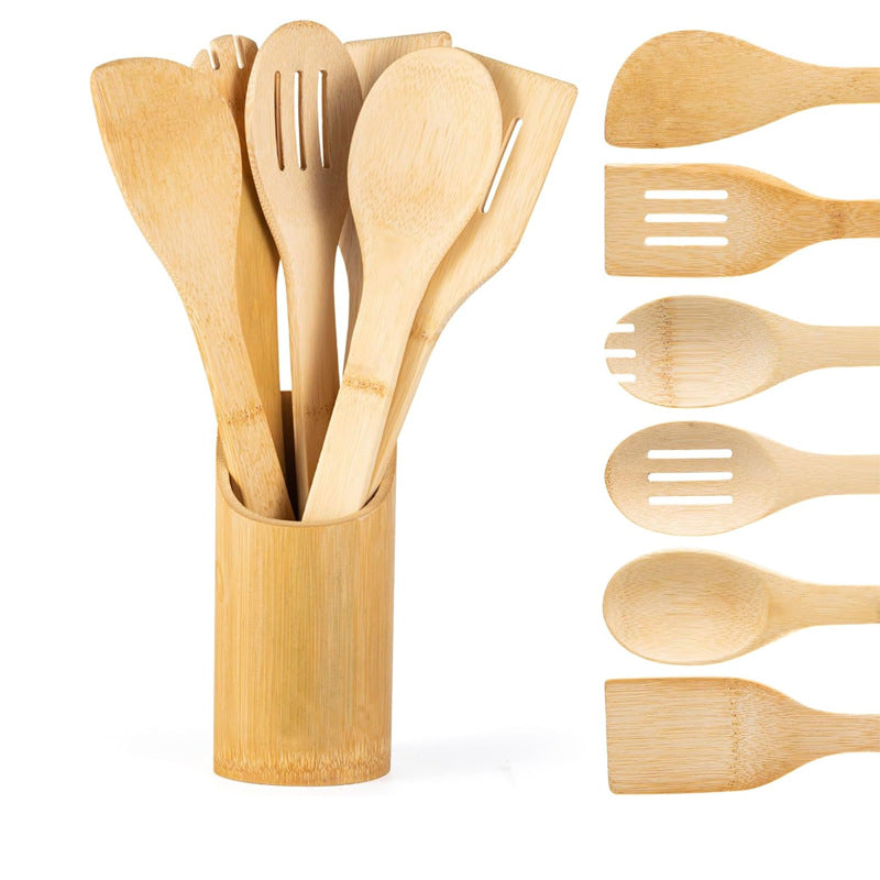 Bamboo Kitchenware | Bamboo Cooking Utensils | Eco-Friendly Bamboo Kitchen Utensil Multi-Piece Sets – Spatulas, Spoons, Tongs (3/6/8 PCS), Natural Solid Bamboo Wholesale
