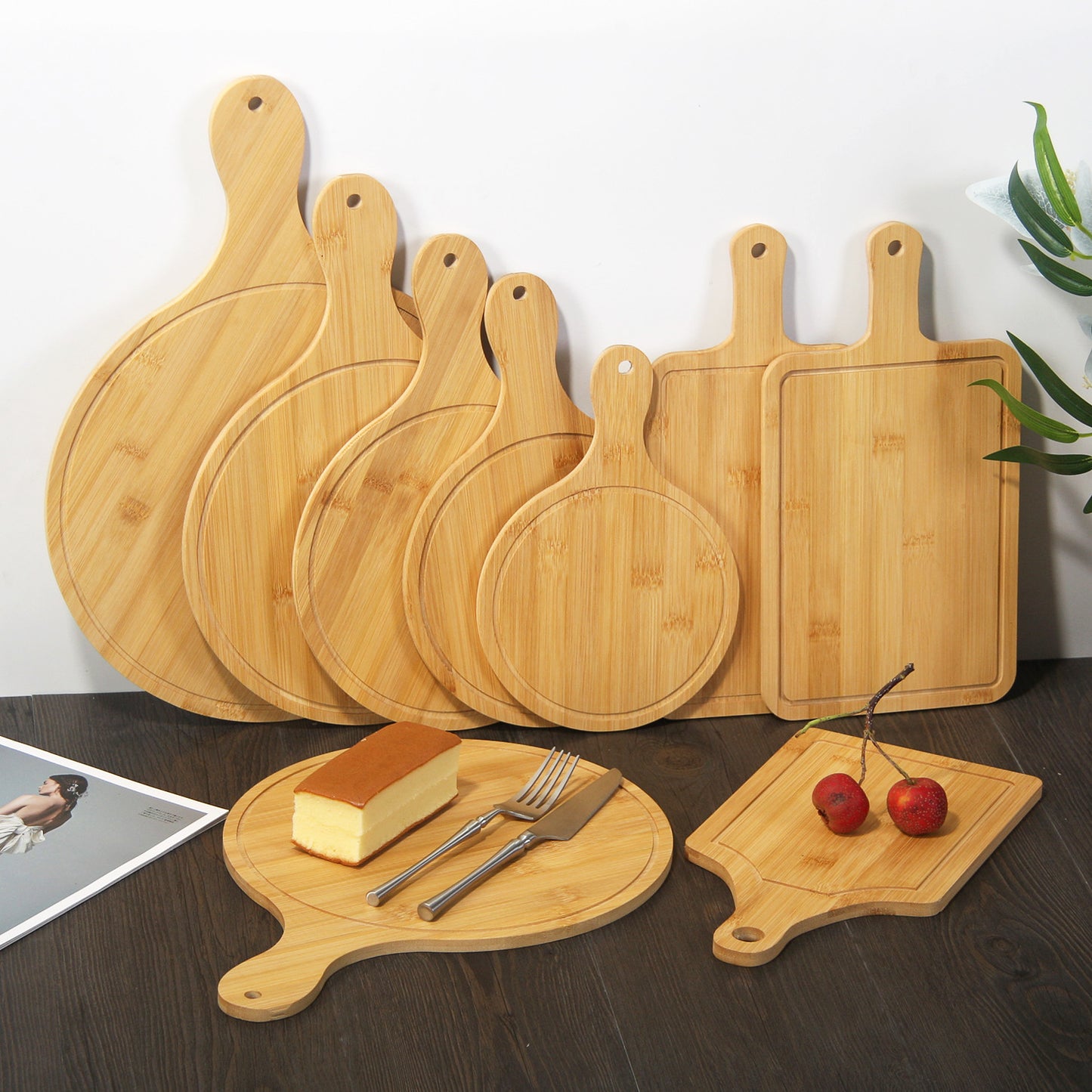 Bamboo Tableware | Bamboo Serving & Pizza Boards | Eco-Friendly Thick Bamboo Pizza & Serving Boards – Round, Square & Rectangular, 1.5cm Solid Bamboo Wholesale
