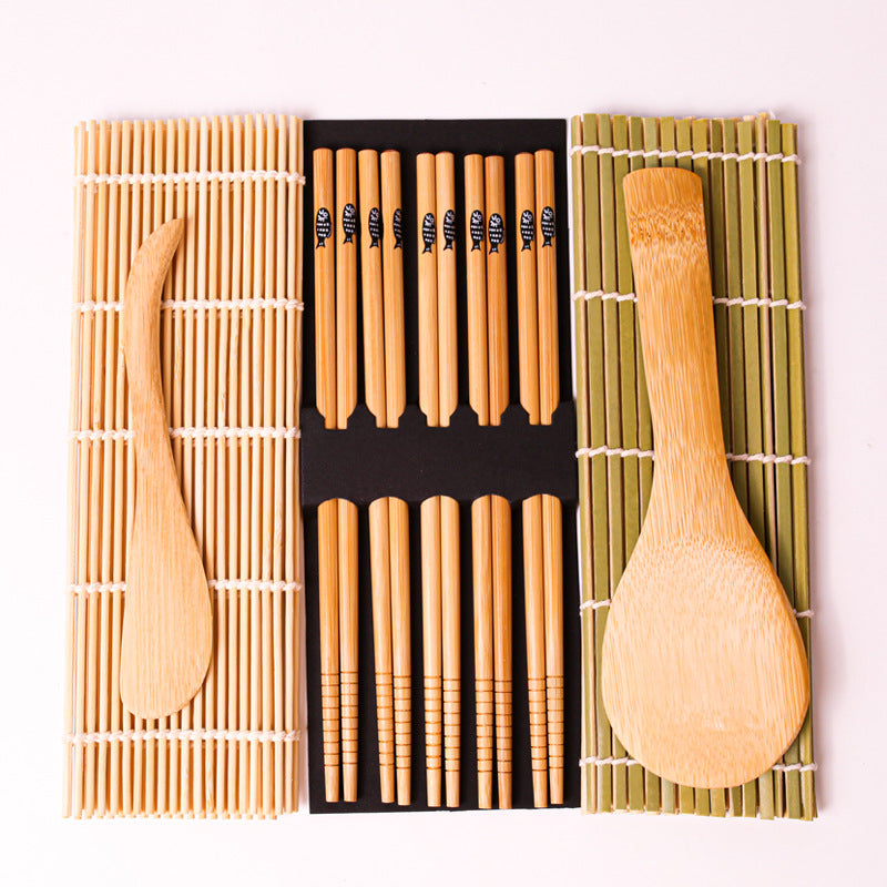 Bamboo Kitchenware | Bamboo Sushi & Rolling Mats | Eco-Friendly Bamboo Sushi Rolling Mat Set – White & Green Skin, Non-Stick, Durable Wholesale