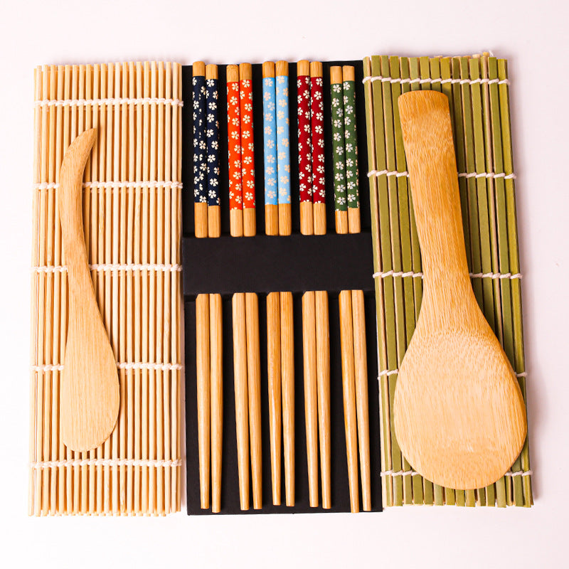 Bamboo Kitchenware | Bamboo Sushi & Rolling Mats | Eco-Friendly Bamboo Sushi Rolling Mat Set – White & Green Skin, Non-Stick, Durable Wholesale