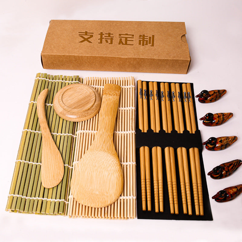 Bamboo Kitchenware | Bamboo Sushi & Rolling Mats | Eco-Friendly Bamboo Sushi Rolling Mat Set – White & Green Skin, Non-Stick, Durable Wholesale