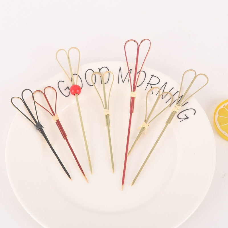 Deliver to door | 10,000pcs Bamboo Finger Picks/Knot Picks/Heart Shape Picks – 100% Natural Skewers for Appetizers, Cocktails & Catering
