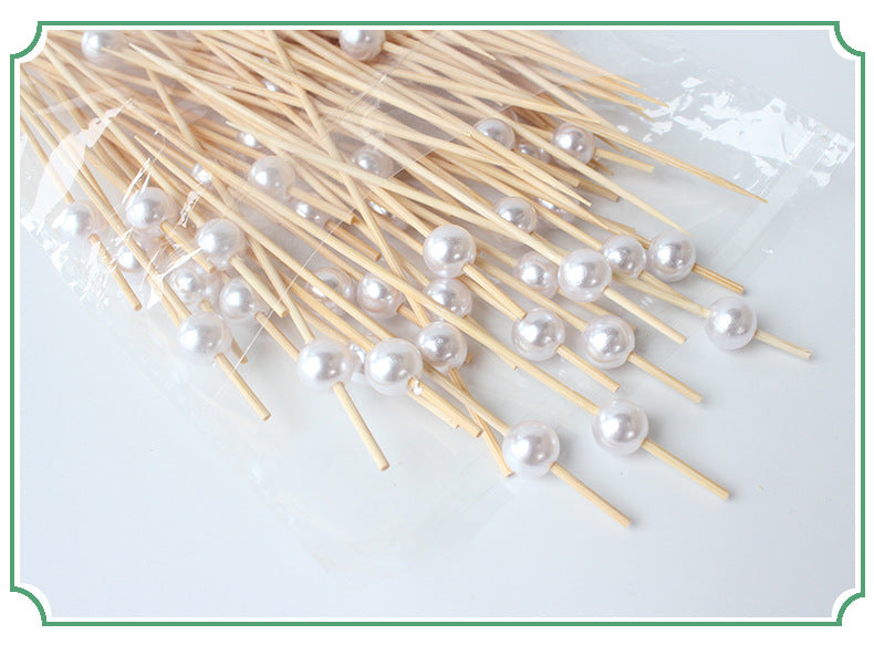 Brochettes en bambou nacré de 12 cm (100 pièces) – Blanc, rose, bleu, assorties et dégradées | Piques écologiques pour aliments, cocktails, fruits et desserts | Prix de gros EXW