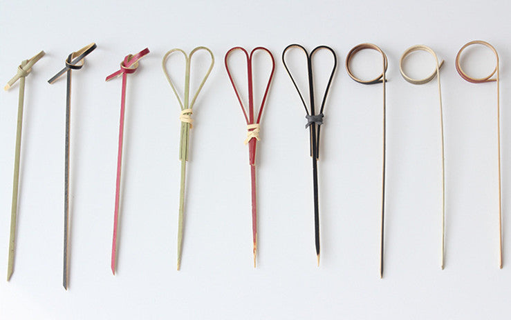 Deliver to door | 10,000pcs Bamboo Finger Picks/Knot Picks/Heart Shape Picks – 100% Natural Skewers for Appetizers, Cocktails & Catering