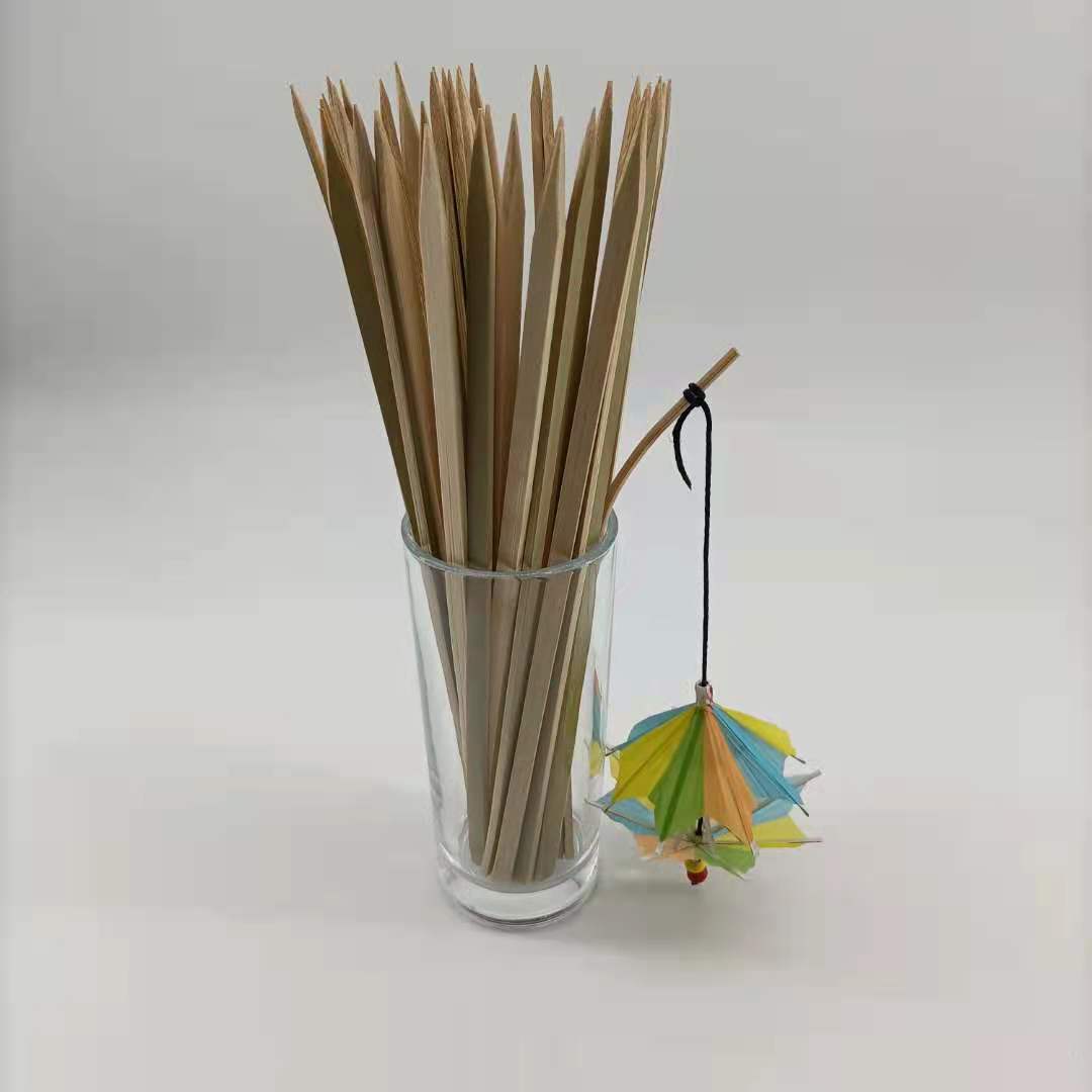 Bamboo Disposables | Green Bamboo Flat Yakitori Skewers – Food Grade Disposable BBQ Sticks | Wholesale EXW Prices