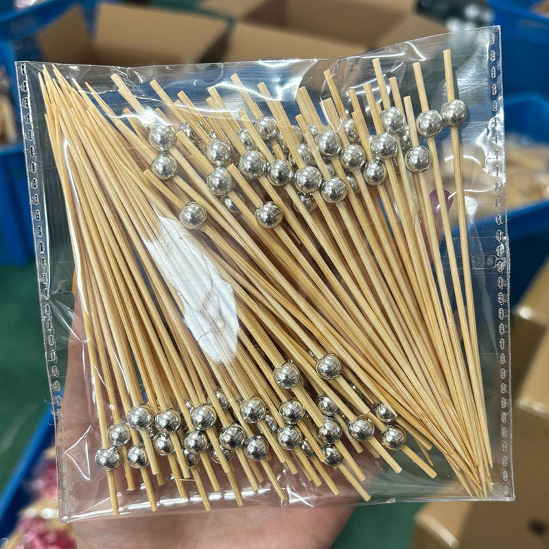 12 cm lange, farbige Kunststoff-Perl-Bambusspieße, 100er-Packung | Cocktailspieße, Speisenspieße, Obstspieße, Dessert- und Vorspeisenspieße (14 Farben) | Großhandelspreise ab Werk