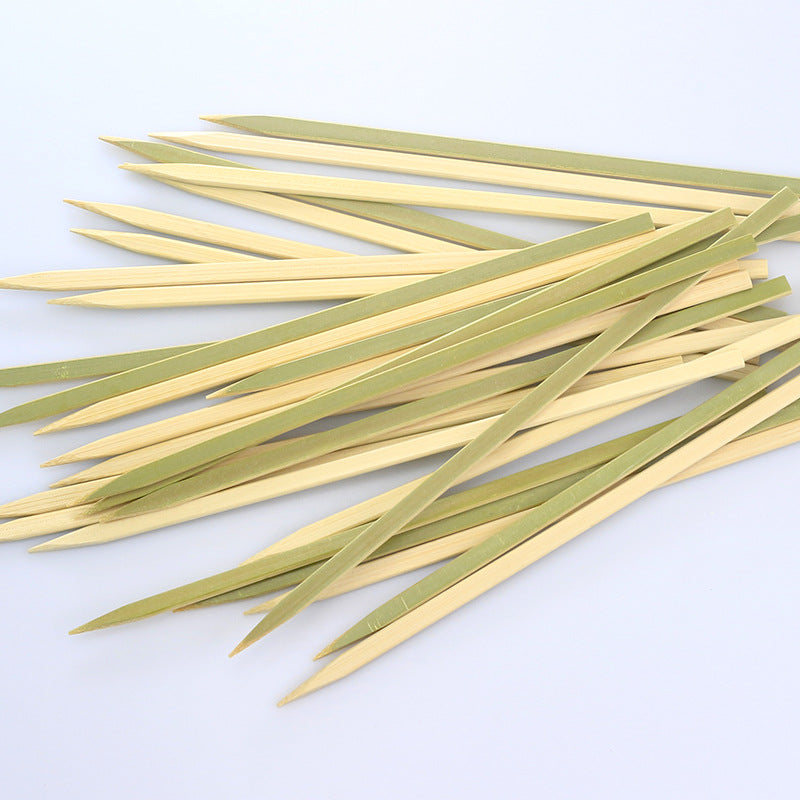 Bamboo Disposables | Green Bamboo Flat Yakitori Skewers – Food Grade Disposable BBQ Sticks | Wholesale EXW Prices