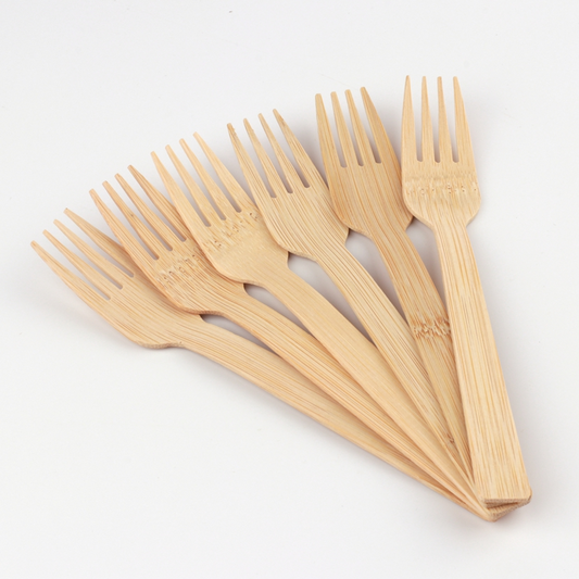 Set di forchette in bambù al 100% - Posate monouso di alta qualità (100 forchette biodegradabili) | Posate in bambù riutilizzabili o monouso | Posate compostabili per matrimoni, campeggio, feste | Prezzo all'ingrosso EXW